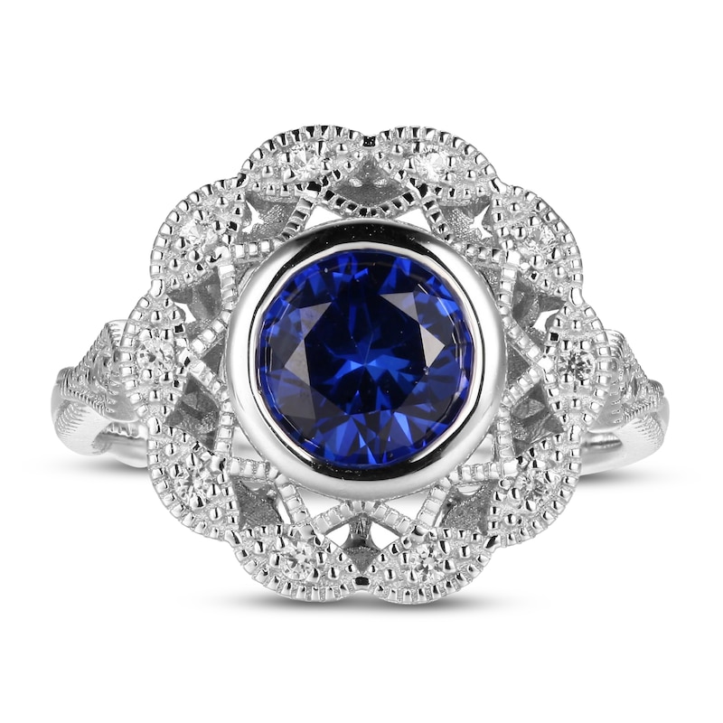 Blue/White Lab-Created Sapphire Ring Sterling Silver | Kay