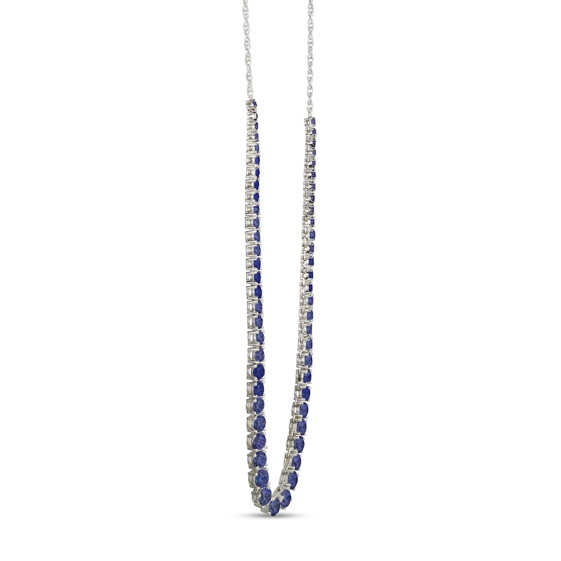 Main Image 2 of Blue Lab-Created Sapphire Necklace Sterling Silver 17&quot;