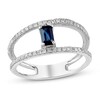 Thumbnail Image 0 of Blue Sapphire Ring 1/4 ct tw Diamonds 10K White Gold