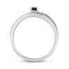 Thumbnail Image 1 of Blue Sapphire Ring 1/4 ct tw Diamonds 10K White Gold