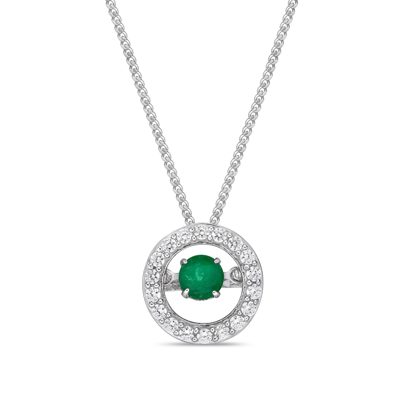 Main Image 1 of Unstoppable Love Emerald Necklace 1/4 ct tw 10K White Gold 19&quot;