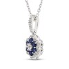 Thumbnail Image 2 of Blue/White Lab-Created Sapphire Necklace Sterling Silver 18&quot;