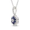 Thumbnail Image 1 of Blue/White Lab-Created Sapphire Necklace Sterling Silver 18"