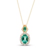 Thumbnail Image 0 of Emerald Necklace 1/8 ct tw Diamonds 10K Yellow Gold 18"