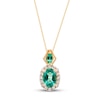 Thumbnail Image 1 of Emerald Necklace 1/8 ct tw Diamonds 10K Yellow Gold 18&quot;