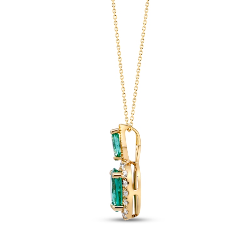 Main Image 2 of Emerald Necklace 1/8 ct tw Diamonds 10K Yellow Gold 18&quot;
