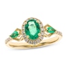 Thumbnail Image 0 of Emerald Ring 1/6 ct tw Diamonds 10K Yellow Gold