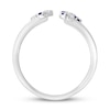 Thumbnail Image 3 of Blue Sapphire Deconstructed Cage Ring 1/8 ct tw Diamonds Sterling Silver