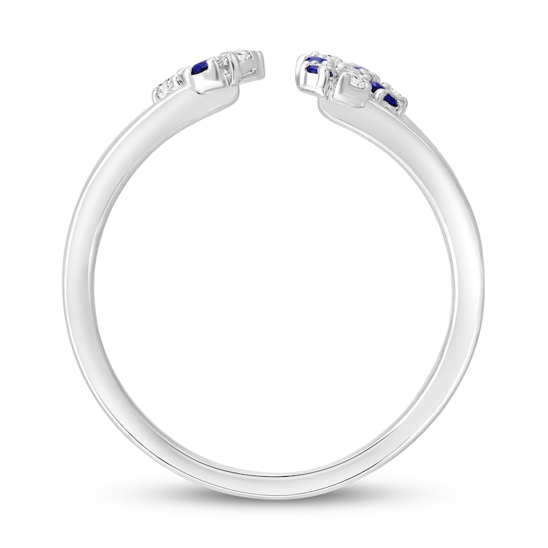 Main Image 3 of Blue Sapphire Deconstructed Cage Ring 1/8 ct tw Diamonds Sterling Silver