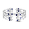 Thumbnail Image 4 of Blue Sapphire Deconstructed Cage Ring 1/8 ct tw Diamonds Sterling Silver