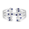 Thumbnail Image 3 of Blue Sapphire Deconstructed Cage Ring 1/8 ct tw Diamonds Sterling Silver