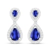 Thumbnail Image 3 of Blue & White Lab-Created Sapphire Dangle Earrings Sterling Silver