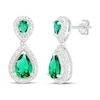 Thumbnail Image 0 of Lab-Created Emerald & White Lab-Created Sapphire Dangle Earrings Sterling Silver