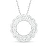 Thumbnail Image 1 of White Lab-Created Sapphire Circle Necklace Sterling Silver 18&quot;