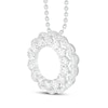 Thumbnail Image 2 of White Lab-Created Sapphire Circle Necklace Sterling Silver 18&quot;