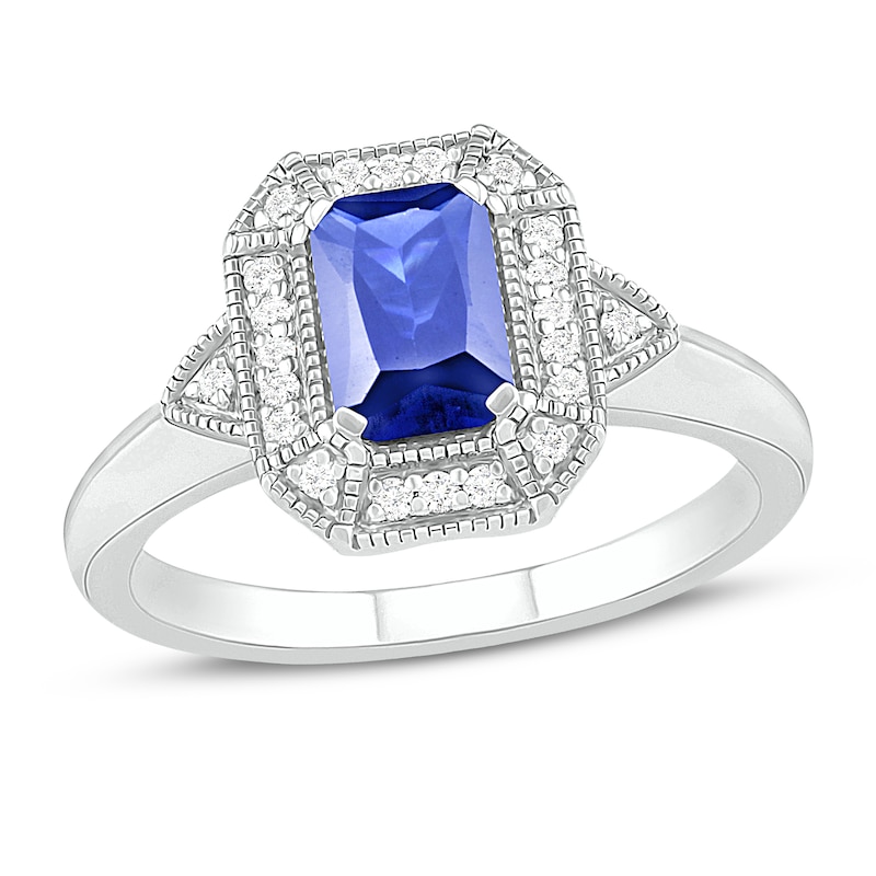 Blue/White Lab-Created Sapphire Ring Sterling Silver | Kay