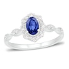 Thumbnail Image 0 of Blue/White Lab-Created Sapphire Ring Sterling Silver