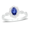 Thumbnail Image 1 of Blue/White Lab-Created Sapphire Ring Sterling Silver