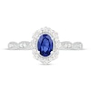 Thumbnail Image 1 of Blue/White Lab-Created Sapphire Ring Sterling Silver