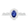 Thumbnail Image 2 of Blue/White Lab-Created Sapphire Ring Sterling Silver