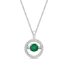 Thumbnail Image 0 of Unstoppable Love Emerald Necklace 1/10 ct tw Diamonds Sterling Silver 19"