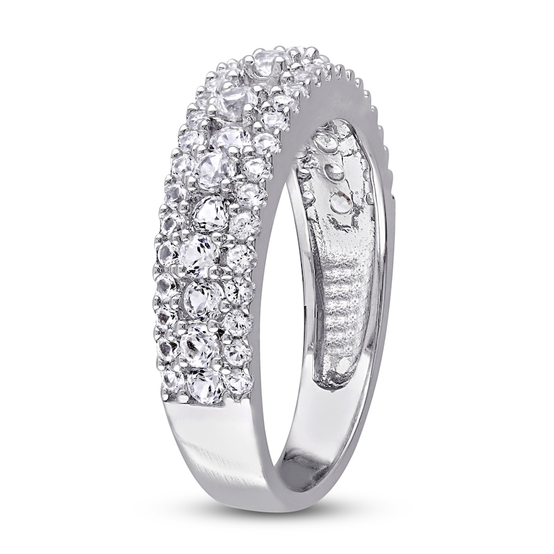 Main Image 2 of White Lab-Created Sapphire Ring Sterling Silver