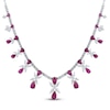 Thumbnail Image 1 of Lab-Created Ruby & White Lab-Created Sapphire Regal Necklace Sterling Silver 18&quot;