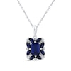 Thumbnail Image 1 of Blue/White Lab-Created Sapphire Necklace Sterling Silver 18&quot;