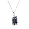 Thumbnail Image 2 of Blue/White Lab-Created Sapphire Necklace Sterling Silver 18&quot;