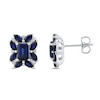 Thumbnail Image 2 of Blue/White Lab-Created Sapphire Earrings Sterling Silver