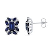 Thumbnail Image 1 of Blue/White Lab-Created Sapphire Earrings Sterling Silver