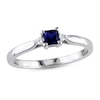 Thumbnail Image 1 of Blue Lab-Created Sapphire & Diamond Ring Sterling Silver