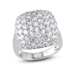 White Lab-Created Sapphire Ring Sterling Silver