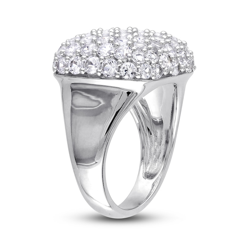 Main Image 2 of White Lab-Created Sapphire Ring Sterling Silver