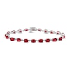 Thumbnail Image 0 of Lab-Created Ruby Bracelet Oval-cut Sterling Silver