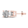 Thumbnail Image 1 of White Lab-Created Sapphire Solitaire Earrings 10K Rose Gold