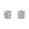 Thumbnail Image 1 of White Lab-Created Sapphire Solitaire Earrings 10K Rose Gold