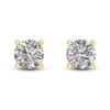 Thumbnail Image 2 of White Lab-Created Sapphire Solitaire Earrings 10K Yellow Gold