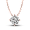 Thumbnail Image 1 of White Lab-Created Sapphire Solitaire Necklace 10K Rose Gold 18&quot;