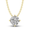 Thumbnail Image 1 of White Lab-Created Sapphire Solitaire Necklace 10K Yellow Gold 18&quot;