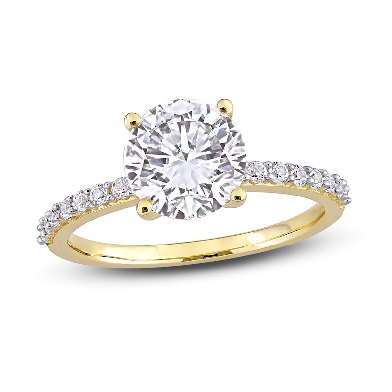 Main Image 1 of White Lab-Created Sapphire Ring 10K Yellow Gold