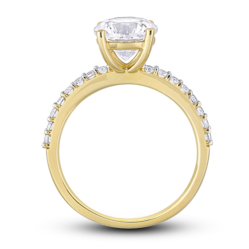 Main Image 4 of White Lab-Created Sapphire Ring 10K Yellow Gold