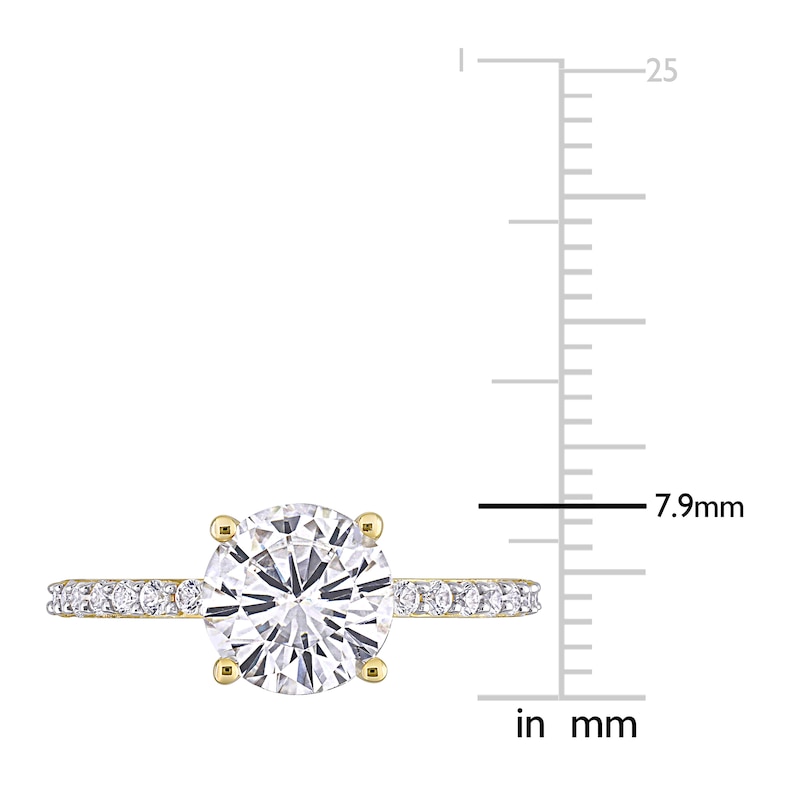 Main Image 5 of White Lab-Created Sapphire Ring 10K Yellow Gold