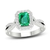 Thumbnail Image 1 of Lab-Created Emerald & White Lab-Created Sapphire Boxed Set Sterling Silver