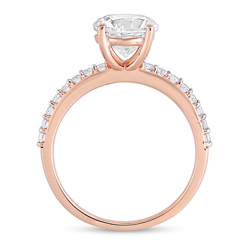 Main Image 4 of White Lab-Created Sapphire Ring 10K Rose Gold