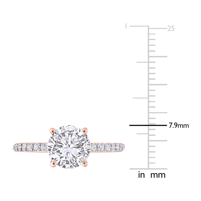 Main Image 5 of White Lab-Created Sapphire Ring 10K Rose Gold