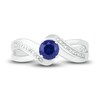 Thumbnail Image 2 of Blue & White Lab-Created Sapphire Ring Sterling Silver