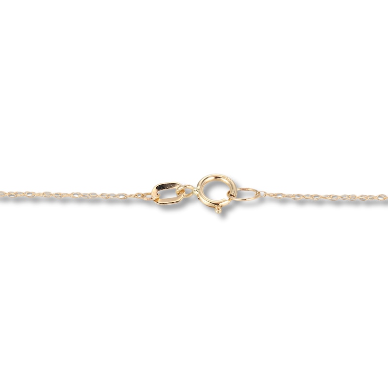 Blue/White Lab-Created Sapphire Hamsa Necklace 10K Yellow Gold 18
