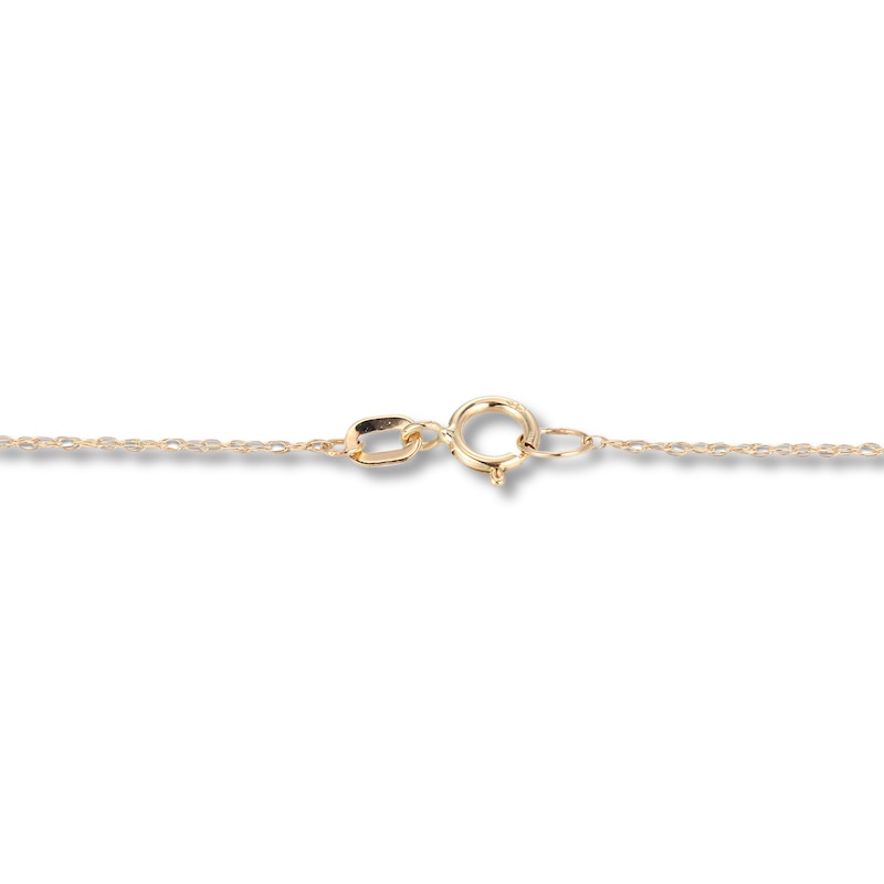 Main Image 4 of Blue/White Lab-Created Sapphire Hamsa Necklace 10K Yellow Gold 18&quot;