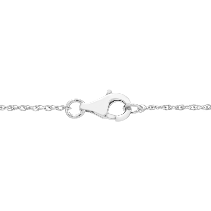 Main Image 3 of Cross Necklace White Lab-Created Sapphire Sterling Silver 18&quot;
